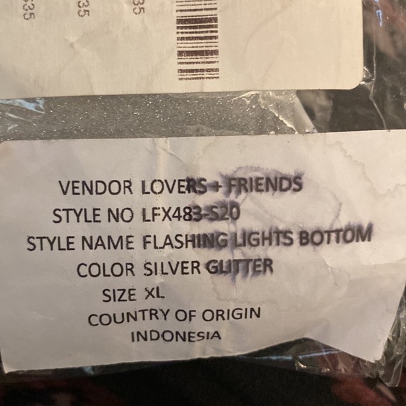 Lovers + Friends Flashing Lights Bikini Bottom in Silver Glitter XL - Picture 6 of 6